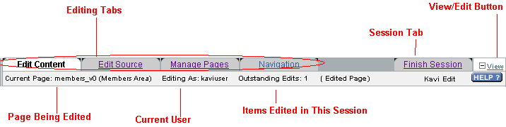 Tab Bar with the Edit Content tab selected